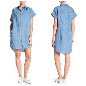 MADEWELL Linen Button Down Shift Dress